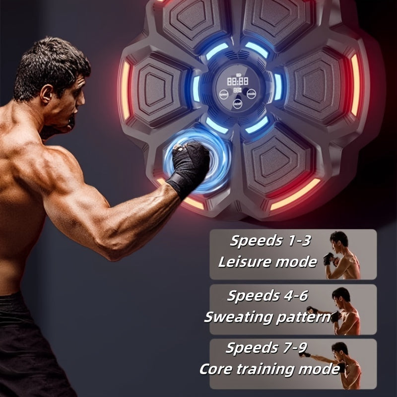 Smart Music Boxing Machine with 6 Targets & 9 Speeds - USB Rechargeable, Wireless Enabled, PU Material - Perfect for Indoor Fitness & Exercise Training