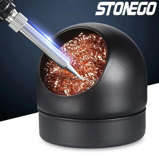 STONEGO Metal Wire Stand Welding Desoldering Solder Iron Tip Dross Cleaner Cleaning Steel Ball Mesh Filter