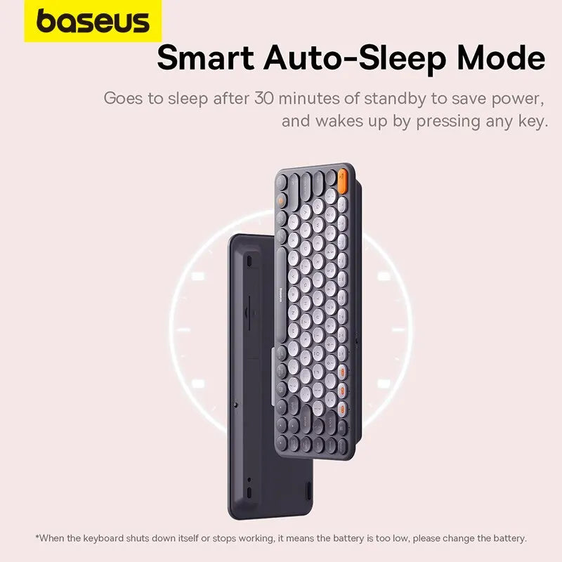 Baseus Bluetooth Wireless Keyboard 5.0 2.4G USB Silent US Layout Keyboards EN 84 / 105 Keycaps For MacBook iPad PC Tablet