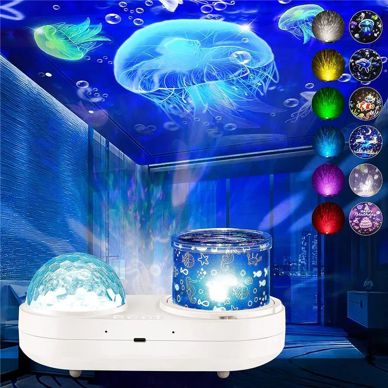 Ocean Starry Projector Small Night Light Constellation Galactic Nebula Projection Lamp 360 Degree Rotation for Children's Gift