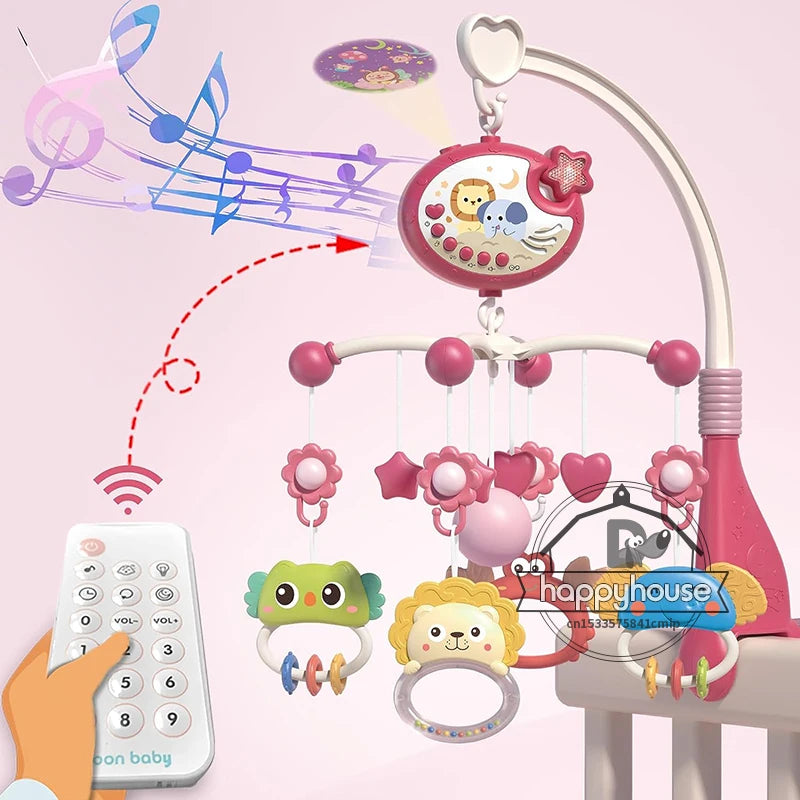 Musical Baby Crib Mobile with Lights Music Projection for Infants Remote Control Crib Toys for Newborn Baby Mobile for Crib Toys