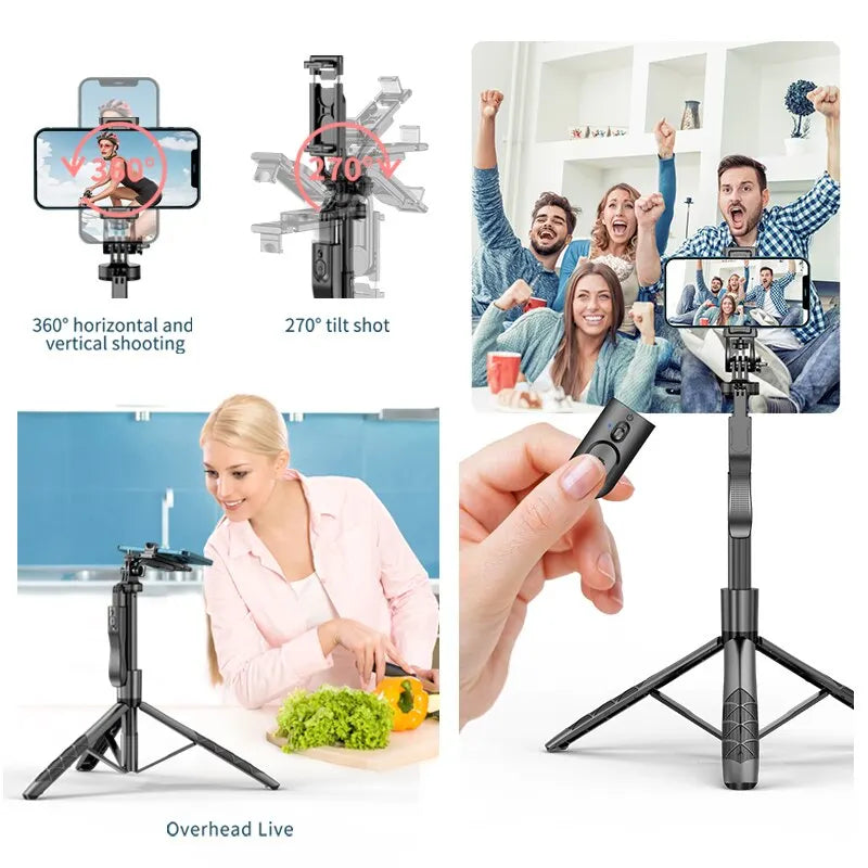 INRAM-L16 Wireless Selfie Stick Tripod Stand Foldable Monopod For Gopro Action Cameras Smartphones Balance Steady Shooting Live