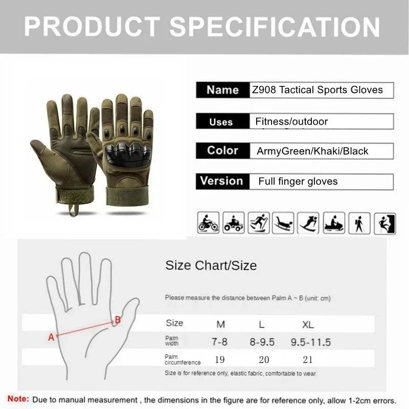 Tactical Military Gloves Shooting Gloves Touch Design Fitness Protection Sports Motorcycle Hunting Full Finger Walking Gloves