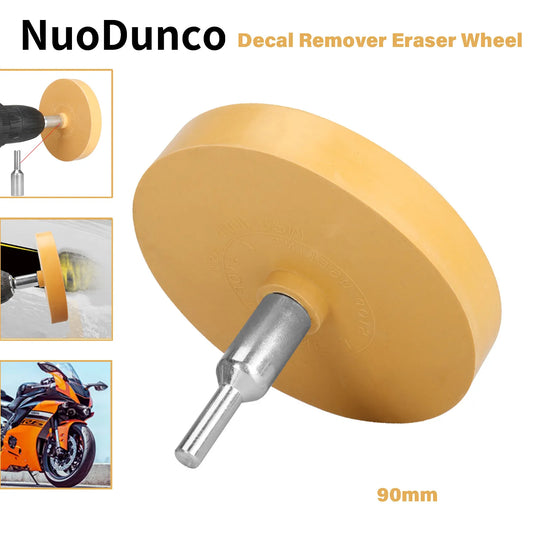 NuoDun 90mmDecal Remover Eraser Wheel Car Polishing Kit 3.5 Inch Adhesive Sticker Pinstripe Clean Rubber Grinding Wheel