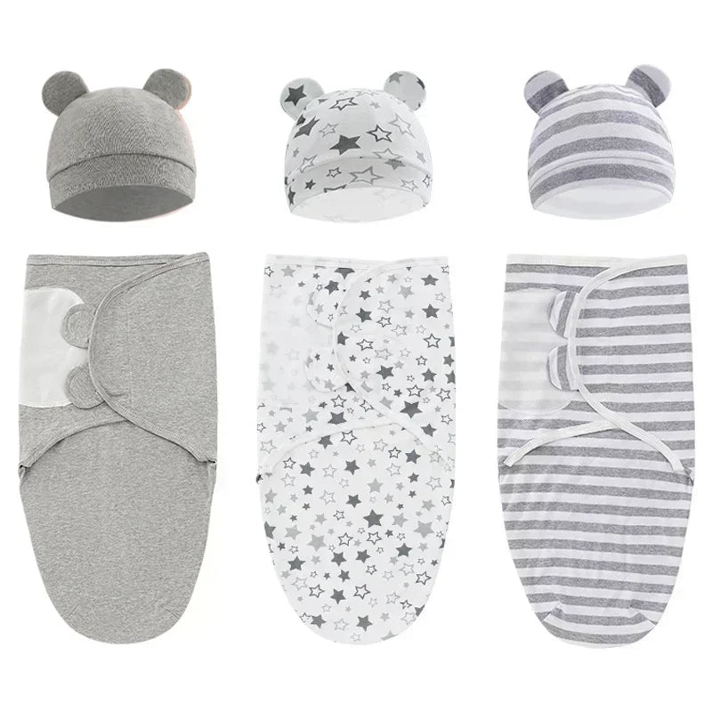 1/2PCSBabies Sleeping Bags Newborn Baby Cocoon Swaddle Wrap Envelope 100%Cotton 0-6 Months Baby Blanket Swaddling Wrap Sleepsack