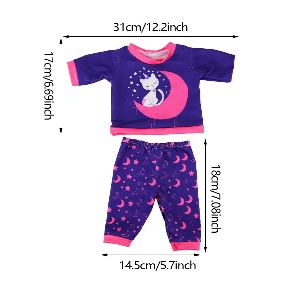 2 Pcs/Set=Shirts + Pants Doll Clothes Accessories For Born Baby 43cm & 18 Inch American Doll Girl's Toys & Our Generation Nenuco