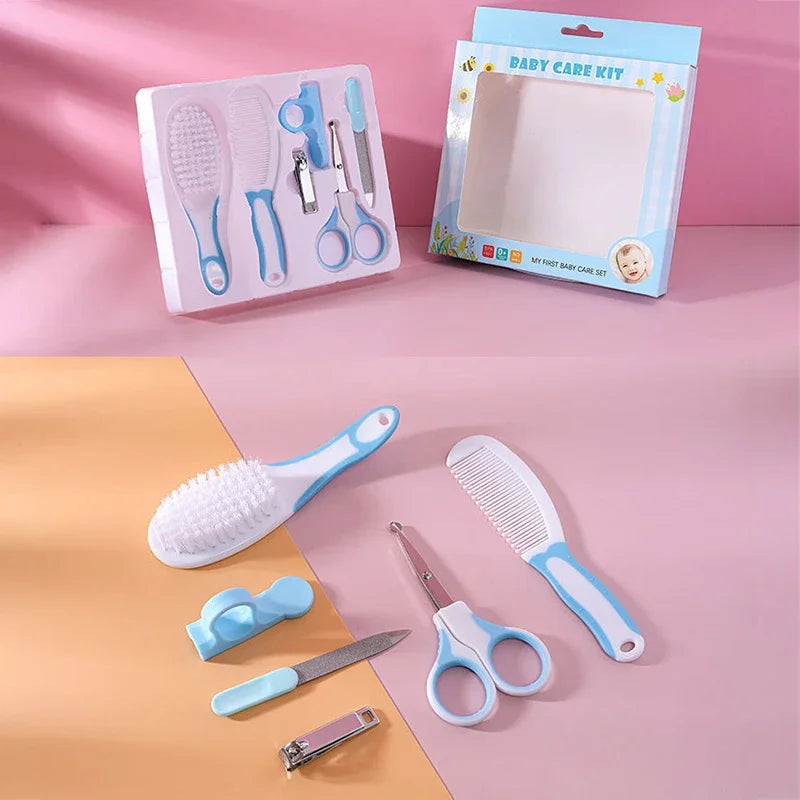 Baby Grooming and Health Kit Safety Care Set Newborn Nursery Health Care Set with Hair Comb Nail Clippers Aspirator Nose Cleaner