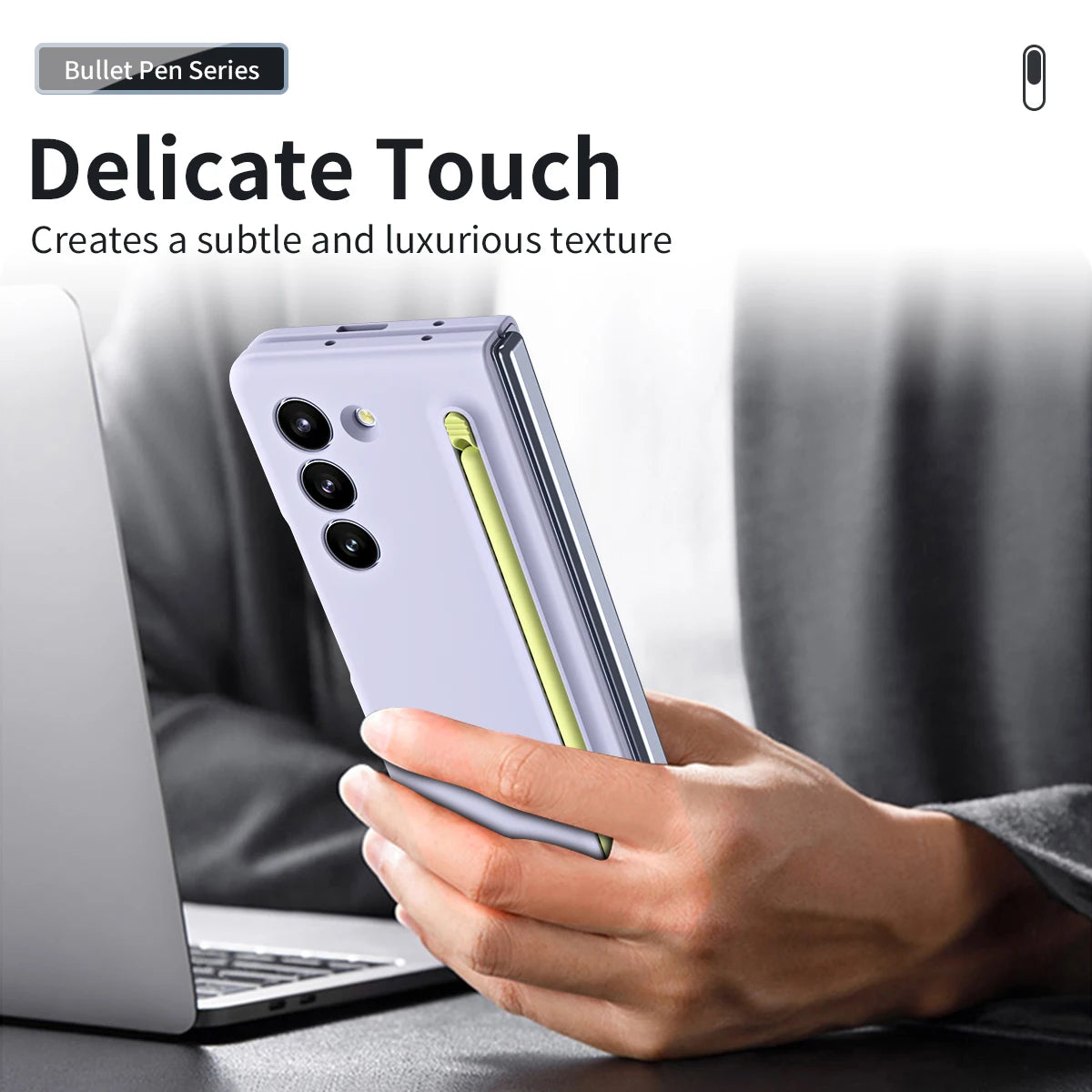 For Samsung Galaxy Z Fold 5 4 3 Case Skin-Friendly Colorful Touch Pen With Tempered Film Folding Shockproof Cover Accessories