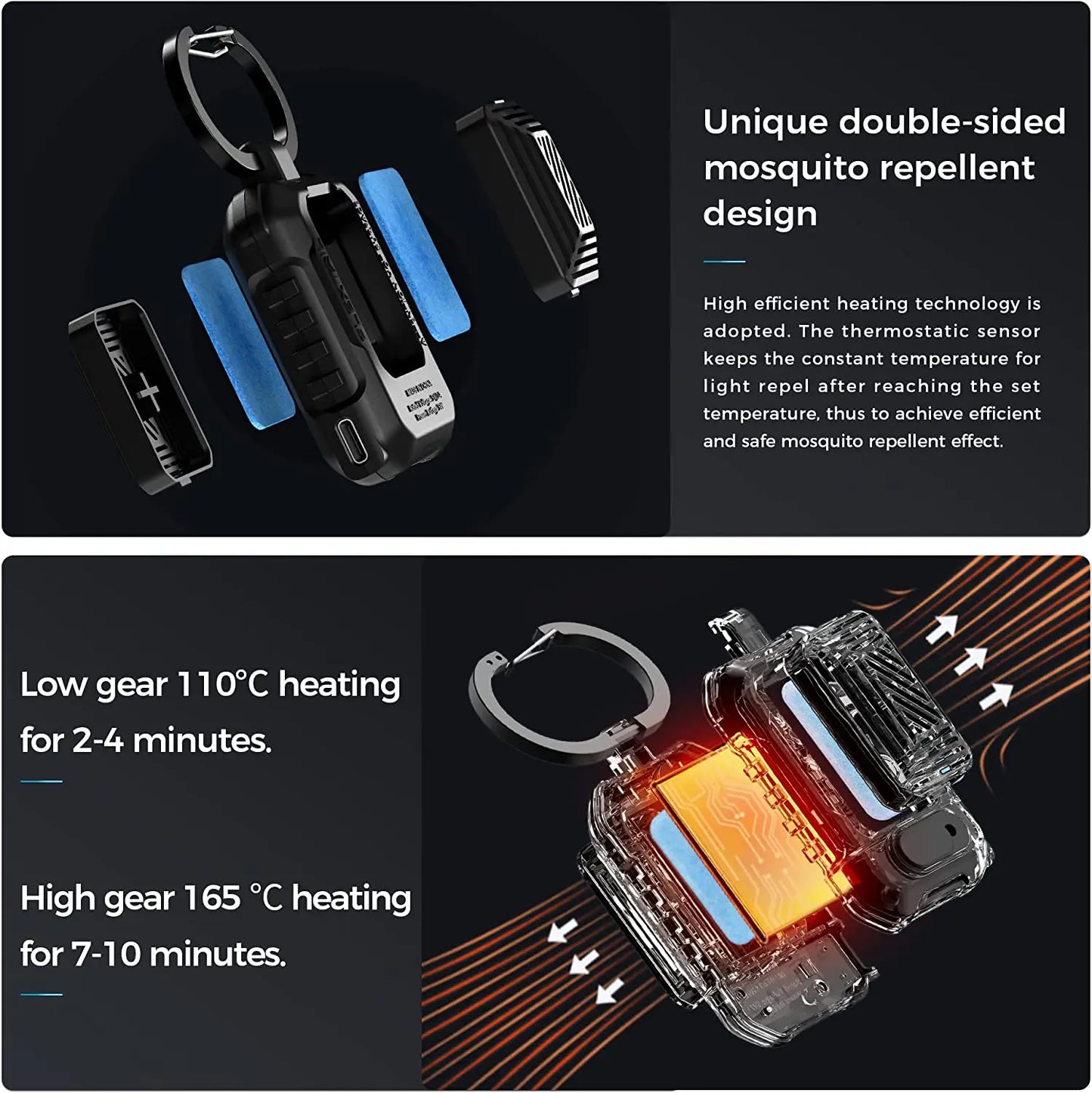 FLEXTAILGEAR Mosquito Repellent for Outdoors,Camping,IPX4 Waterproof Rating,No Batteries,Not Include Mosquito Repellent Pads