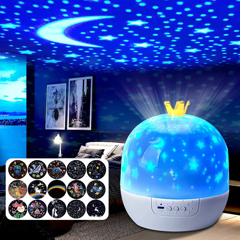 Ocean Starry Projector Small Night Light Constellation Galactic Nebula Projection Lamp 360 Degree Rotation for Children's Gift