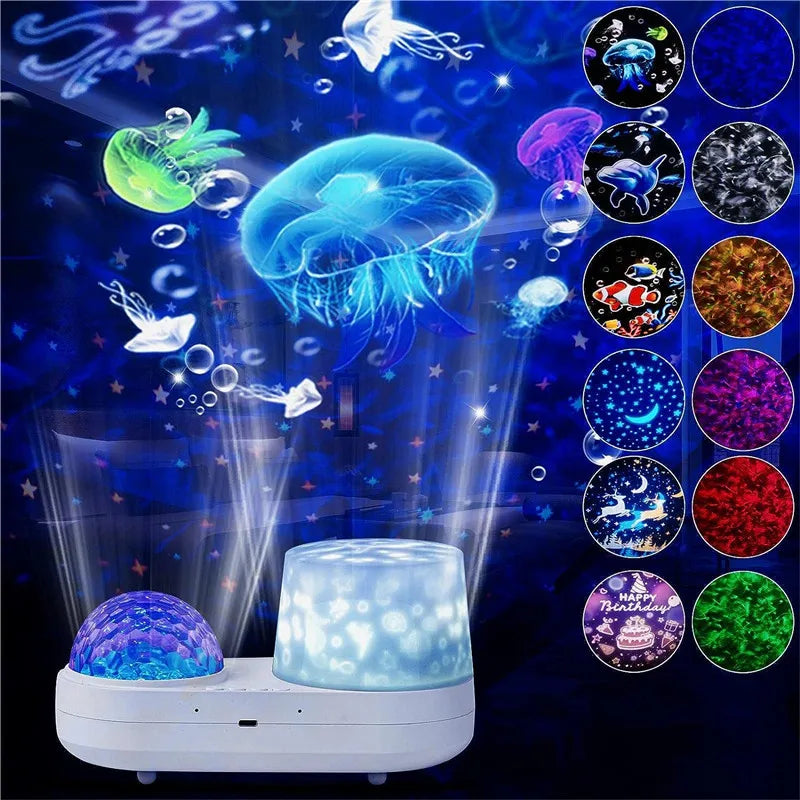 Ocean Starry Projector Small Night Light Constellation Galactic Nebula Projection Lamp 360 Degree Rotation for Children's Gift