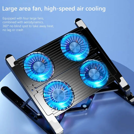 PC Laptop Radiator Stand 2/4 Silent Fan Folding Computer Cooling Fan Heatsink Portable Height Adjustable Laptop Stand 11-17.3