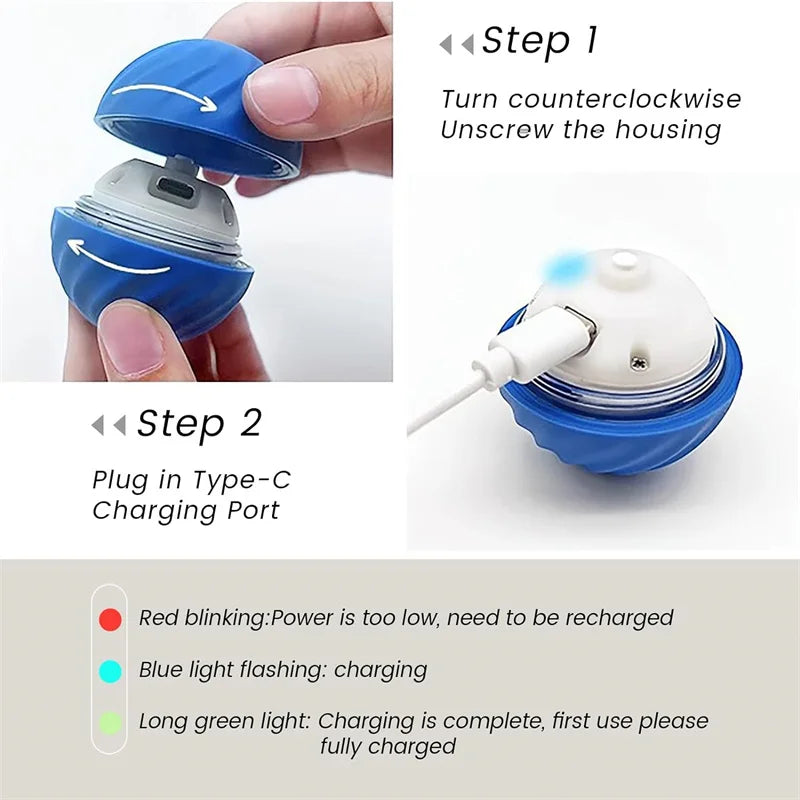 Smart Dog Toy Ball Electronic Interactive Pet Toy Moving Ball USB Automatic Moving Bouncing for Puppy Birthday Gift Cat Products